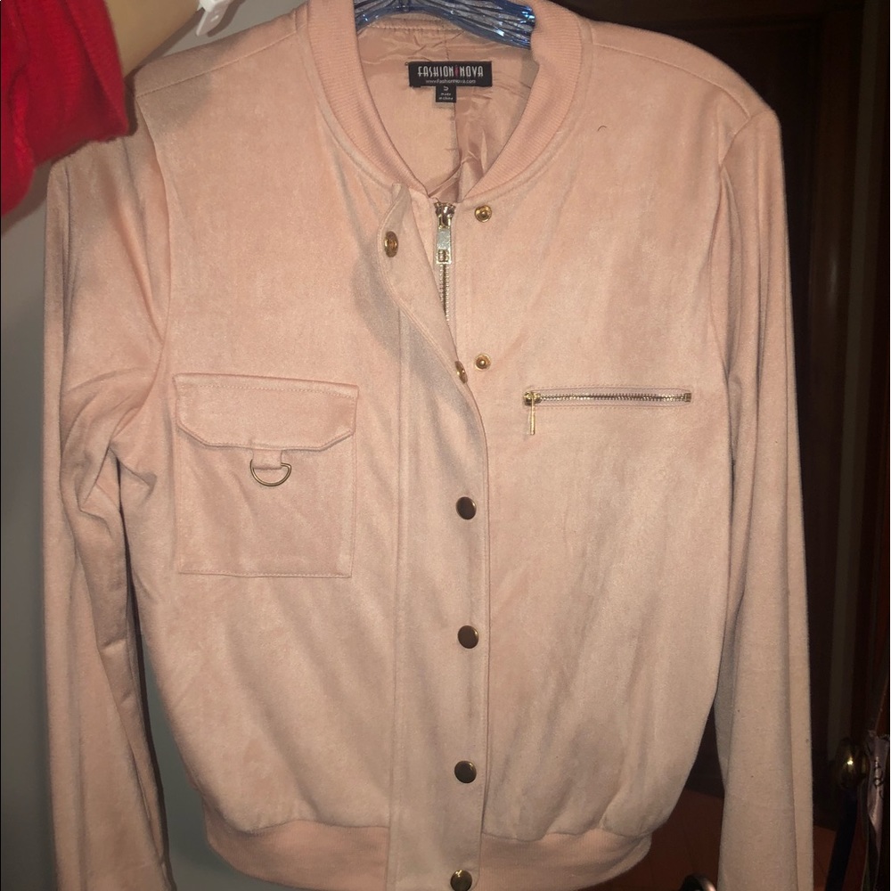 VELOUR LIGHT PINK JACKET